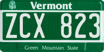 VT license plate ZCX823