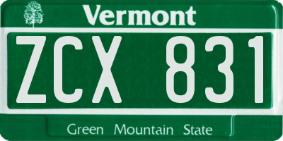VT license plate ZCX831