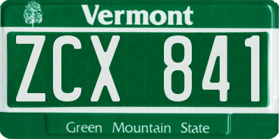 VT license plate ZCX841
