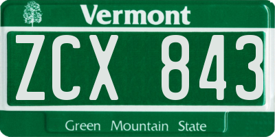 VT license plate ZCX843