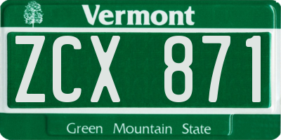 VT license plate ZCX871