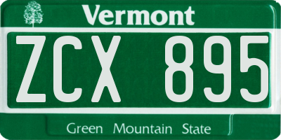 VT license plate ZCX895