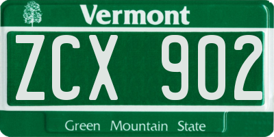VT license plate ZCX902