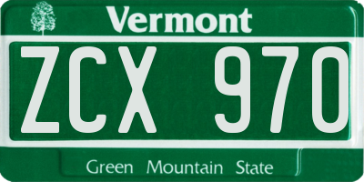 VT license plate ZCX970