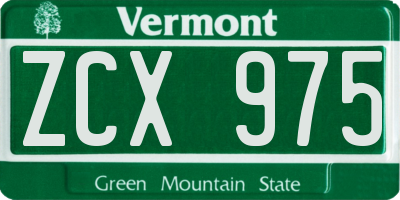 VT license plate ZCX975