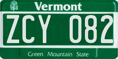VT license plate ZCY082