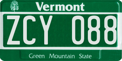 VT license plate ZCY088