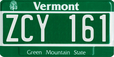 VT license plate ZCY161