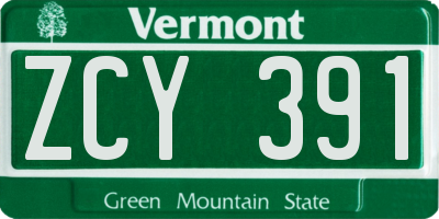 VT license plate ZCY391
