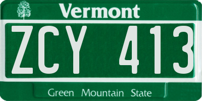 VT license plate ZCY413