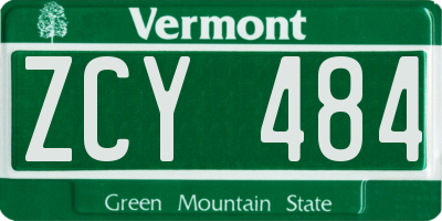 VT license plate ZCY484