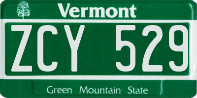 VT license plate ZCY529