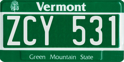 VT license plate ZCY531