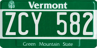 VT license plate ZCY582