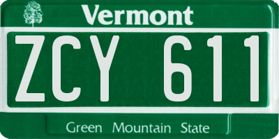 VT license plate ZCY611