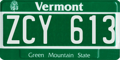 VT license plate ZCY613