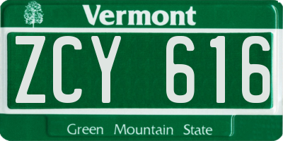 VT license plate ZCY616