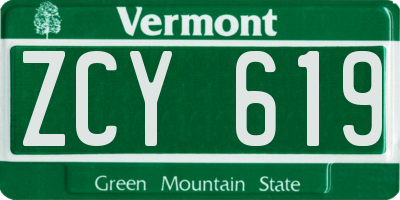 VT license plate ZCY619