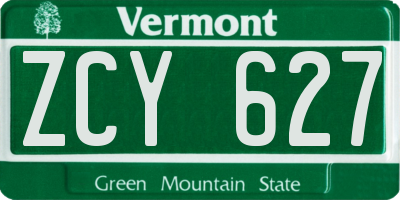 VT license plate ZCY627