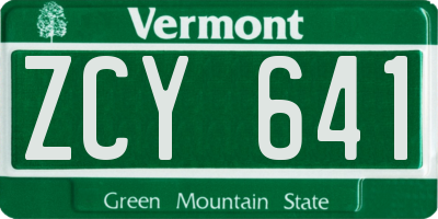 VT license plate ZCY641