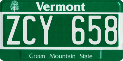VT license plate ZCY658
