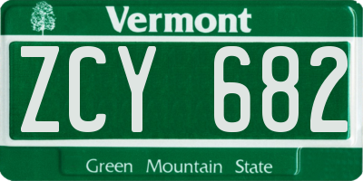 VT license plate ZCY682