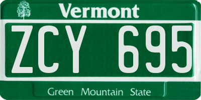 VT license plate ZCY695
