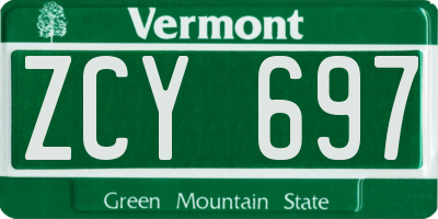 VT license plate ZCY697