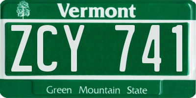 VT license plate ZCY741