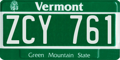 VT license plate ZCY761