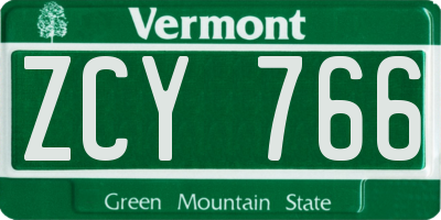 VT license plate ZCY766