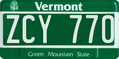 VT license plate ZCY770