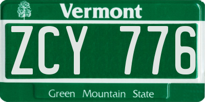 VT license plate ZCY776