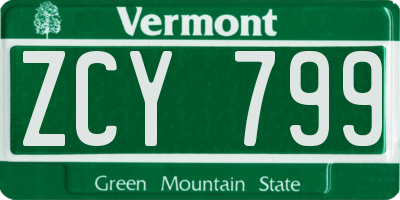 VT license plate ZCY799