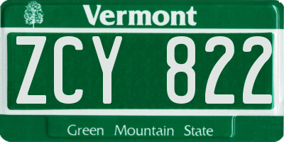 VT license plate ZCY822