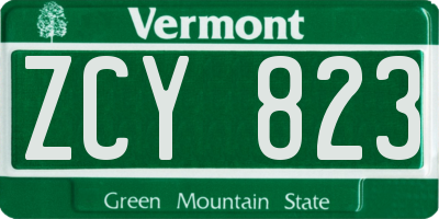 VT license plate ZCY823
