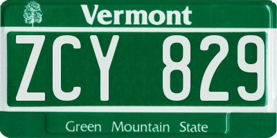 VT license plate ZCY829