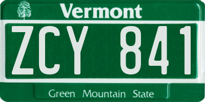 VT license plate ZCY841