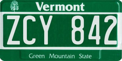 VT license plate ZCY842