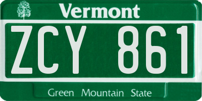 VT license plate ZCY861