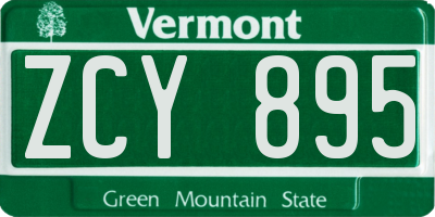 VT license plate ZCY895