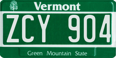 VT license plate ZCY904