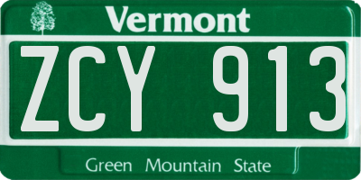 VT license plate ZCY913
