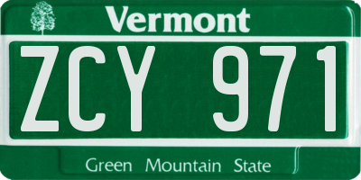 VT license plate ZCY971