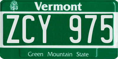 VT license plate ZCY975