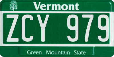 VT license plate ZCY979