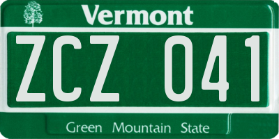 VT license plate ZCZ041