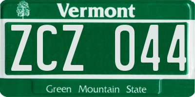 VT license plate ZCZ044