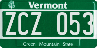 VT license plate ZCZ053