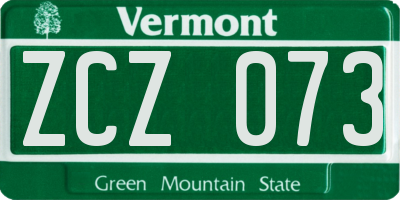 VT license plate ZCZ073